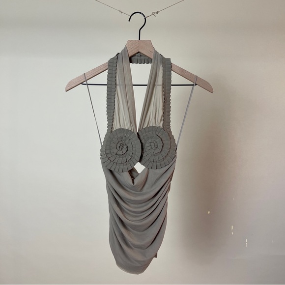 NWT Bec & Bridge Wave Crush Halter Top in Taupe - Picture 11 of 12